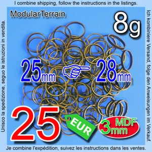25x 3mm MDF Adapter 25mm To 28mm Round Base War Hammer 40K Age Of Sigmar AOS - Imagen 1 de 9