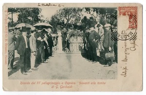 CAPRERA Olbia GRAB GARIBALDI POSTKARTE gereist sehr belebt um 1915 - Bild 1 von 1