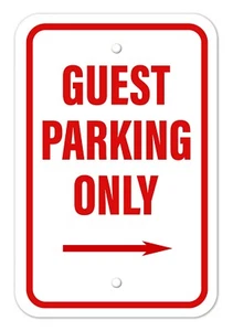 Guest Parking Only Sign Aluminum Composite 12"x 18" Metal Traffic Outdoor Sign - Picture 1 of 8