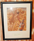 1999 Autographed Lithograph of Kareem Abdul Jabar w/COA 9x11 Picture in frame