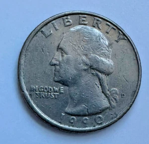 US Quarter 1990 D IN GOD - Picture 1 of 7