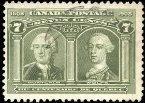 Canada 7c Scott #100 Used Fine+ 1908 Quebec Tercentenary Issue Stamp - Imagen 1 de 2