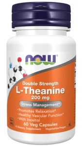NOW Foods Double Strength L-Theanine 200 mg 60 Veg Caps - Picture 1 of 1