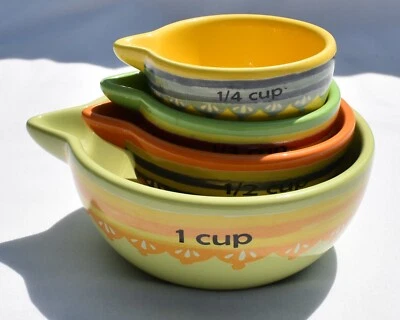 Ganz - MULTI-COLORED - 4 Piece Ceramic MEASURING CUP SET - Image 1 of 4