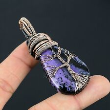Tree Of Life Charoite Gemstone Handmade Copper Wire Wrap Jewelry Pendant For Her