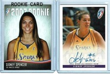 SIDNEY SPENCER 2007 Rittenhouse WNBA RC #/444 & 2008 AUTO 2-Card Lot 🏀 SPARKS