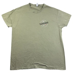T-Shirt XXL Men's Green Cotton Short Sleeve Thatchers Cider Man Cave Put Tee - Picture 1 of 9