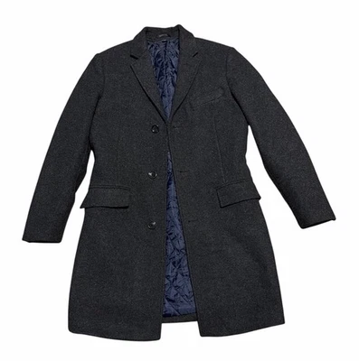J.Crew Mens Overcoat Size 38 Dark Gray Wool Blend Single Breasted Quilted Liner - Image 1 of 4