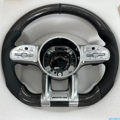 2018-21 Real Carbon Fiber Car Steering Wheel For Mercedes-Benz AMG GT C190 R190 - Image 1 of 2