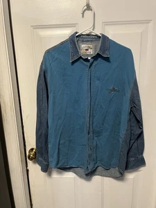 Vintage Cutter And Buck Medium Two Tone Denim Button Down - Picture 1 of 4