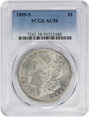 1899-S Morgan Silver Dollar AU58 PCGS - Image 1 of 2