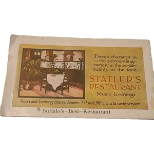 Vintage Buffalo, NY: Statler's Restaurant New York Postcard - Picture 1 of 2