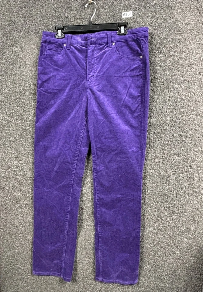 Pantalones Talbots Pana Pierna Recta Mujer Talla 10 Púrpura Tiro Alto Elastizados  Foto 1 de 4