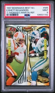 1997 Bowmans Best Mirror Image Barry Sanders Rhett Thomas Martin PSA 9 Refractor - Picture 1 of 3