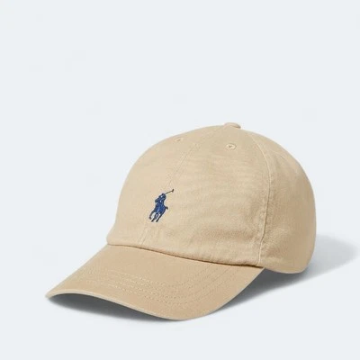 Polo Ralph Lauren Men's One Size Cotton Chino Adjustable Ball Cap Beige Blue  - Image 1 of 4
