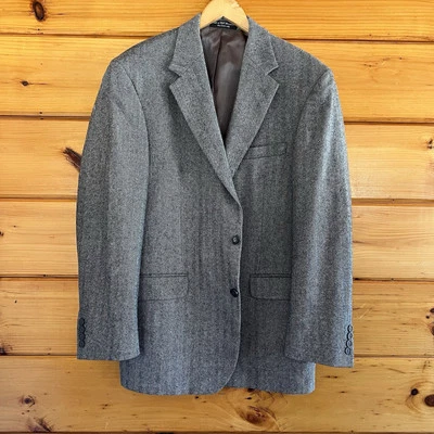 CHERESKIN Camello Mezcla Gris Tweed Blazer DEPORTIVO Abrigo Chaqueta Talla 42 Reg Hombre Foto 1 de 4