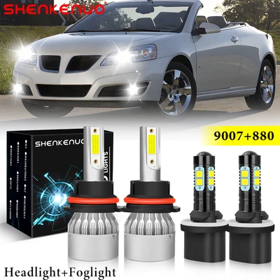Faros LED de 4 lados + kit de faros antiniebla para Pontiac Grand Am 1999 2000-2005 Foto 1 de 4