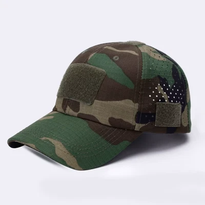 Gorra de béisbol de camuflaje transpirable protección solar táctica deportes al aire libre sombrero  Foto 1 de 4