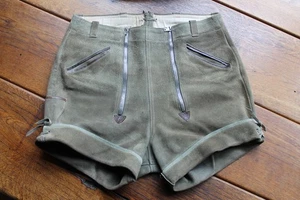 Kurze ostdeutsche vintage Pfadi-Lederhose - getragen mit Lagerspuren H48 / D40 - Bild 1 von 9