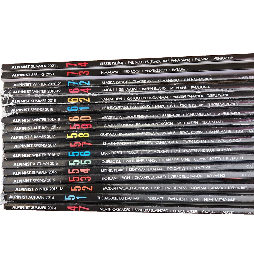 Alpinist Magazine 2014-2021 Volumes 51-62, 64, 72-74 You pick your grouping! - Image 1 of 4
