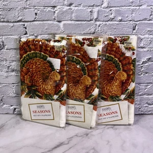 Bardwill Linens Cloth Dinner Napkins Harvest Fall Thanksgiving (3) 4-packs - Picture 1 of 5