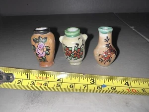 Set of 3 Vtg Hand Painted Japan Miniature Dollhouse Collectible Pottery - Picture 1 of 3