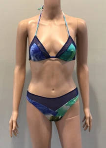 Conjunto de 2 piezas de traje de baño de bikini para mujer corte alto malla triángulo Le Foglie Mare pequeño - Imagen 1 de 7
