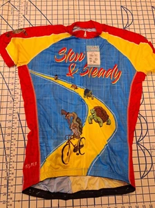 Radtrikot Herren L Slow and Steady Turtle blau Full Zip Corvara Kit Shirt - Bild 1 von 4