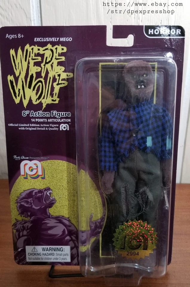 MEGO Werewolf Flocked 8” Action Figure Horror Brand Marty Abrams David Abrams