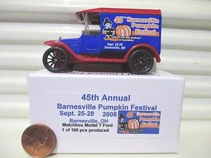Matchbox 2008 45th BARNESVILLE OH Pumpkin Festival Werbemodell T Ford Van - Bild 1 von 5