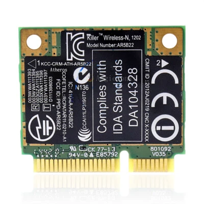 Bigfoot networks Killer N1202 AR5B22 DUAL BAND N+BLUETOOTH BT WIRELESS WIFI CARD - Image 1 of 4