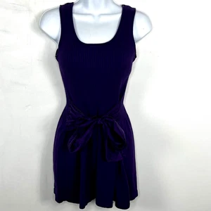 Kenar Womens Tank Dress Sz M Purple Sleeveless Knee Length Ribbed Scoop Neck - Picture 1 of 11