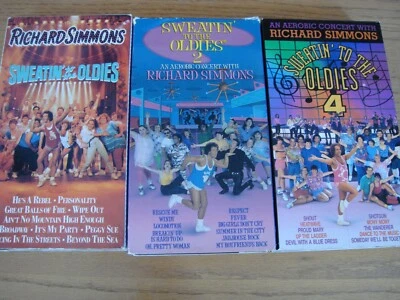 Richard Simmons Lot of 3 Sweatin to the Oldies 1, 2 and 4 VHSs  - Image 1 of 4