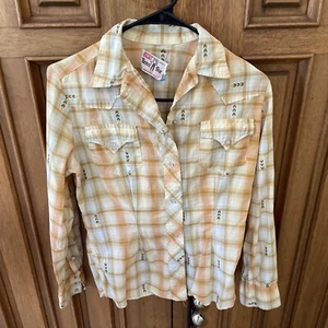 Vintage 50s Levi's Western Wear Shirt Dan River Fabric Cowboy USA Slim Work sm - Picture 1 of 14