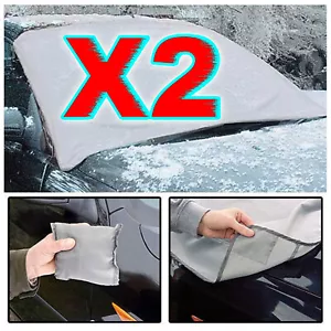 2 X Magnetic Car Windscreen Cover Ice Frost Shield Snow Protector Sun Shade Van - Picture 1 of 2