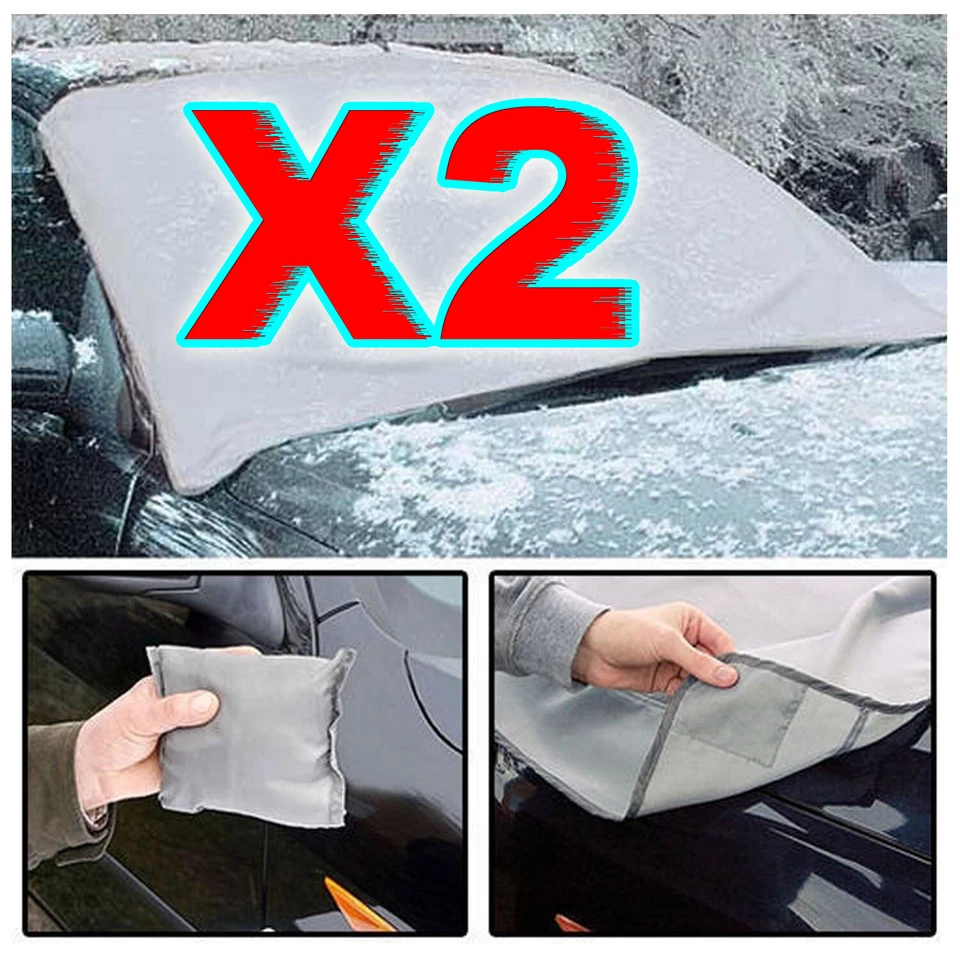 2 X Magnetic Car Windscreen Cover Ice Frost Shield Snow Protector Sun Shade Van - Image 1 of 2