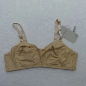 Amoena Bra Womens 42AA Beige Sand Wireless Soft Cup Cotton Ruth SB 0872 - Picture 1 of 14