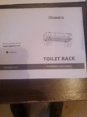 New In Box Gbasics Black Single-Layer Toilet Rack Organizer Shelf  - Image 1 of 4