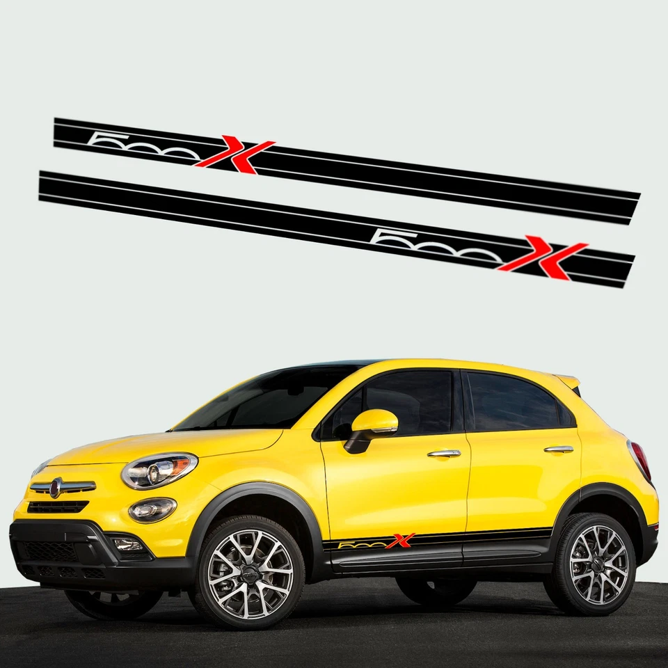 Calcomanías adhesivas laterales Fiat 500X - Gráficos de vinilo premium para automóvil para un aspecto personalizado Foto 1 de 3