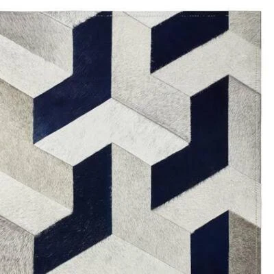 Handmade Leather Fan Shape Area Rug – Rectangle Carpet for Home & House Decor - Image 1 of 2