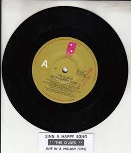 THE O'JAYS Sing A Happy Song 7" 45 rpm vinyl record NEW + juke box title strip - Picture 1 of 2