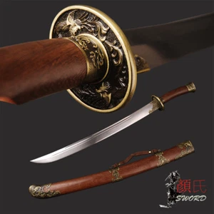78cm plegado de acero cola de buey Dao chino Qing dinastía Phoenix espada de palisandro 牛尾清刀 - Imagen 1 de 12