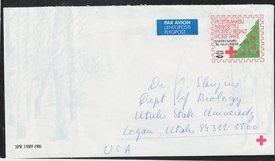 Finland Medicine Red Cross stamp on cover FDC 1989 B-2 - Image 1 of 1