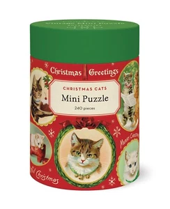 Mini rompecabezas Cavallini & Co. Navidad gatos 240 piezas - Imagen 1 de 5