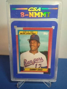 Sammy Sosa Rookie Card Graded 8 CSA - Picture 1 of 4