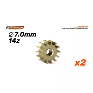 Scaleauto SC-1097E70 Ergal Pinion 14 tooth for 2mm motor shaft, ø7,0mm (x1) - Picture 1 of 1