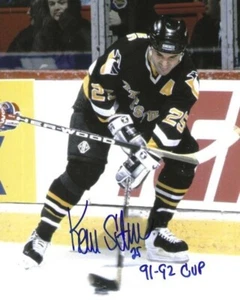 Signed 8x10 KEVIN STEVENS "91-92 Cup" Pittsburgh Penguins Photo w/Show Ticket - Picture 1 of 1