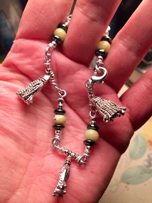 Pulsera Borla Con Turquesa Amarilla Y Azul - Hematita Verde Foto 1 de 4