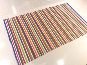 Multi Colour Striped funky Yellow Blue Red White Cotton Durrie RUG RUNNER 40%OFF - Picture 1 of 8