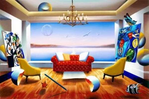 Lienzo Giclee Ferjo Morning Mist Sea Scene 36x24 Firmado a Mano # Arte Miro Chagall - Imagen 1 de 1